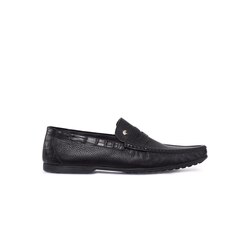 Deerskin and crocodile leather penny loafers Colour: N999 Size: 10