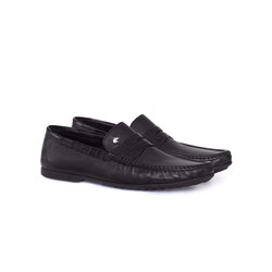 Deerskin and crocodile leather penny loafers Colour: N999 Size: 10