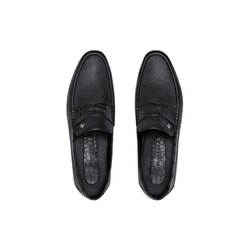 Deerskin and crocodile leather penny loafers Colour: N999 Size: 8