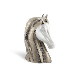 Luxury silk large porcelain horse bust ornament Colour: 9016 Size: One Size