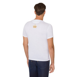 Crown motif crew neck T-shirt Colour: WHGD Size: XL