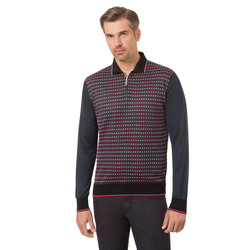 Jacquard knit zip polo Colour: F20160_3131 Size: 56