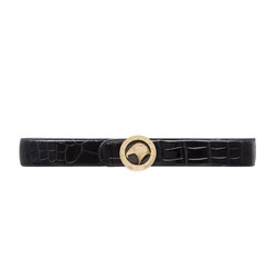 Diamante crocodile leather belt Colour: N999 Size: 105