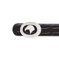 Diamante crocodile leather belt Colour: N999 Size: 115