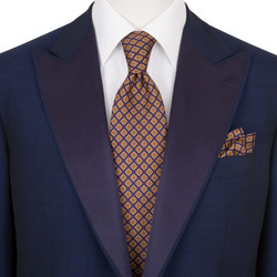 Комплект: галстук и платок-паше из шелка с принтом ручной работы цвет: 37070_012 Размер: One Size