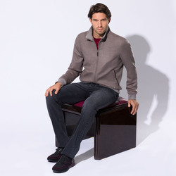 Cashmere blouson with deerskin leather details Colour: 5466 Size: 56