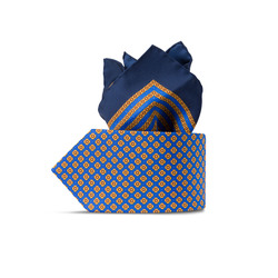 Комплект: галстук и платок-паше из шелка с принтом ручной работы цвет: 37102_008 Размер: One Size