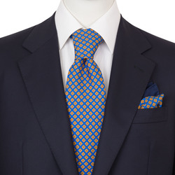 Комплект: галстук и платок-паше из шелка с принтом ручной работы цвет: 37102_008 Размер: One Size