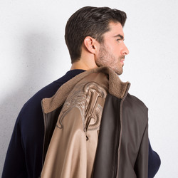 Куртка-блузон из кожи ягненка и овчины цвет: M046 Размер: 52