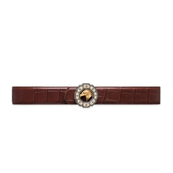 MATTED CROCODILE LEATHER BELT Colour: M002 Size: 110