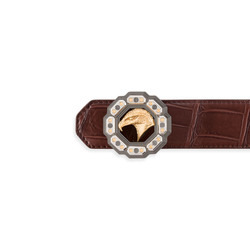 MATTED CROCODILE LEATHER BELT Colour: M002 Size: 110