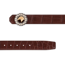 MATTED CROCODILE LEATHER BELT Colour: M002 Size: 110