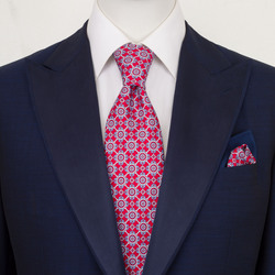 Комплект: галстук и платок-паше из шелка с принтом ручной работы цвет: 43100_007 Размер: One Size