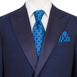 Комплект: галстук и платок-паше из шелка с принтом ручной работы цвет: 43029_005 Размер: One Size