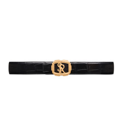 MATTED CROCODILE LEATHER BELT Colour: N999 Size: 100