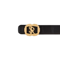 MATTED CROCODILE LEATHER BELT Colour: N999 Size: 100