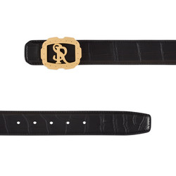 MATTED CROCODILE LEATHER BELT Colour: N999 Size: 100