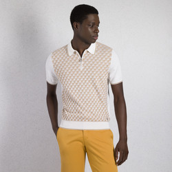KNIT SHORT SLEEVE ZIP POLO Colour: F23176_3204 Size: 60