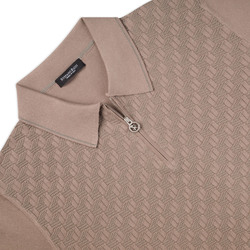 KNIT SHORT SLEEVE ZIP POLO Colour: F23176_3227 Size: 58