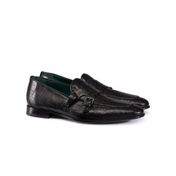 MATTED CROCODILE MONK STRAP LOAFERS Colour: N999 Size: 10