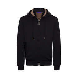 ALPHA YARN CASHMERE HOODED BLOUSON Colour: MR01HA_0483 Size: 48