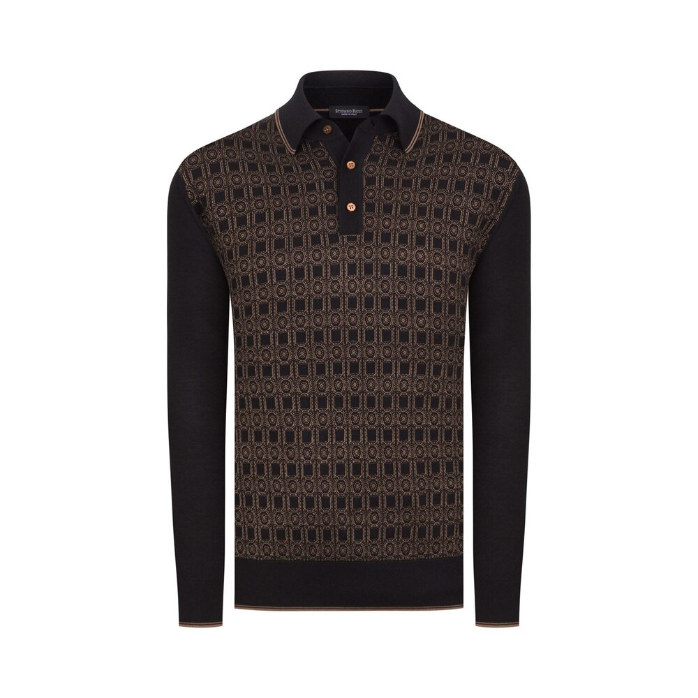 Louis Vuitton Monogram Long-sleeved Knitted Polo