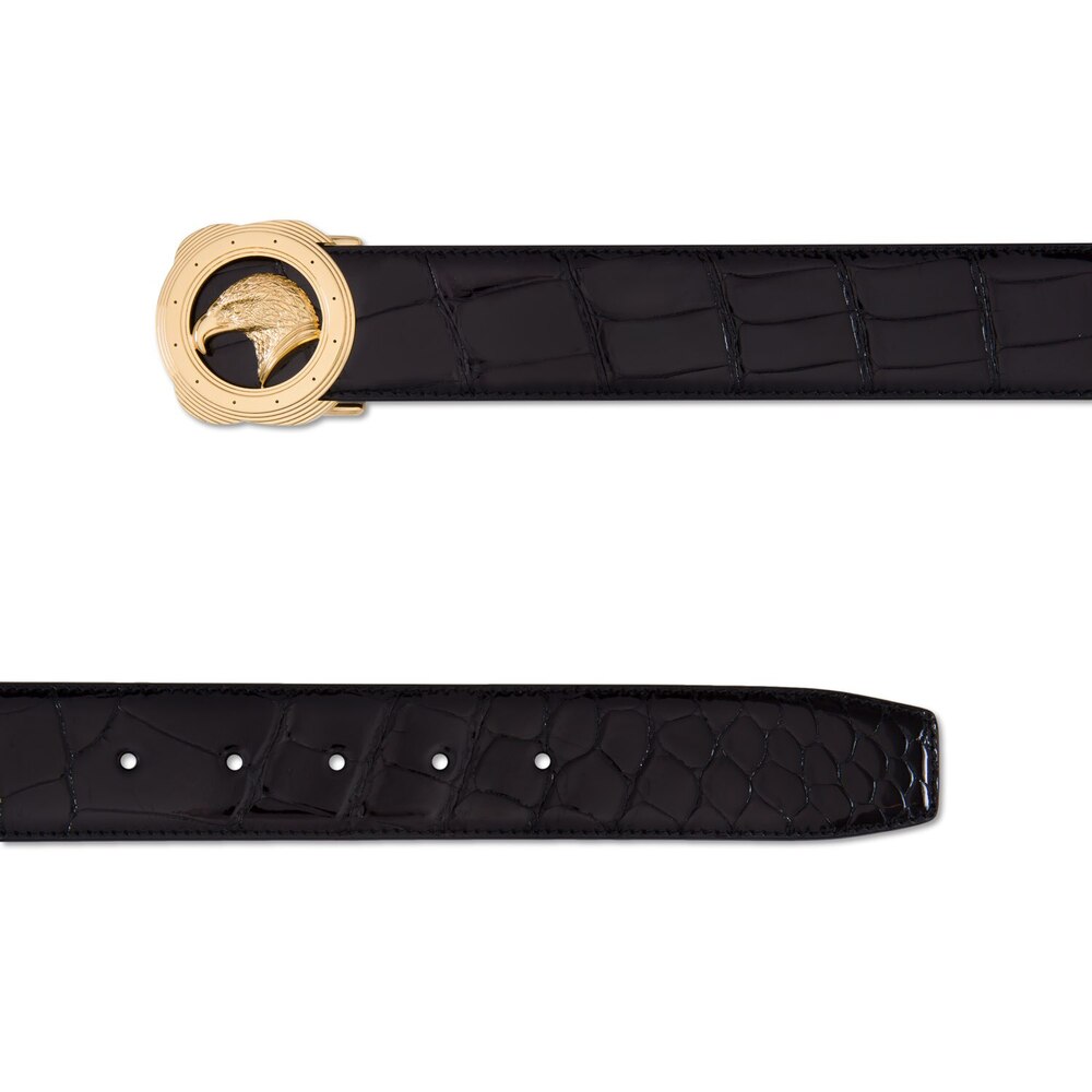 2PCS Men's Belt+Wallet Set New 024+E1011 Crocodile Gold Belt