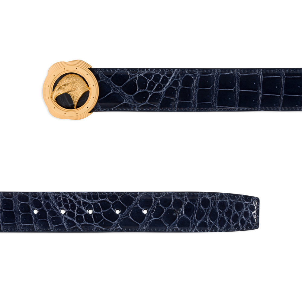 Polished crocodile leather belt Colour: B013 Size: 95 by