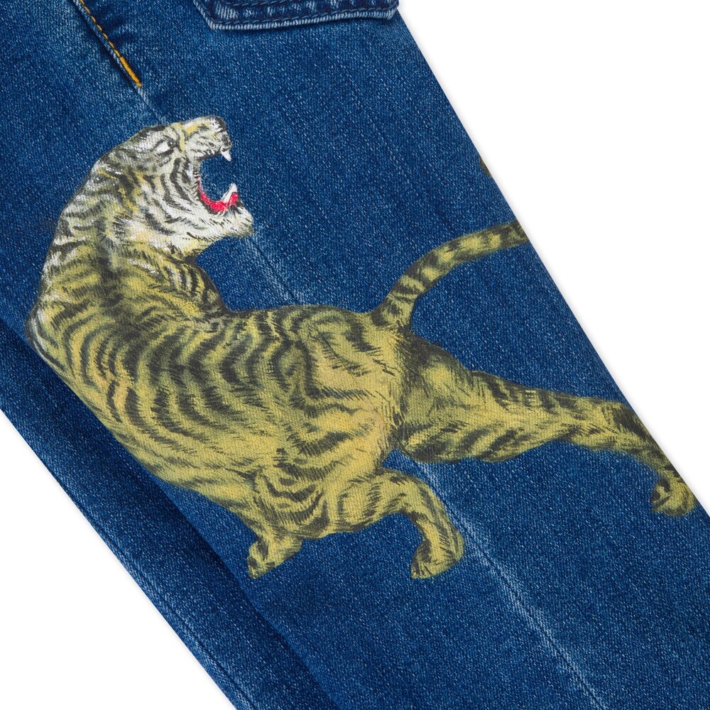 Stefano Ricci Limited Edition Hand Painted Tiger Jeans orders Kids Size 8