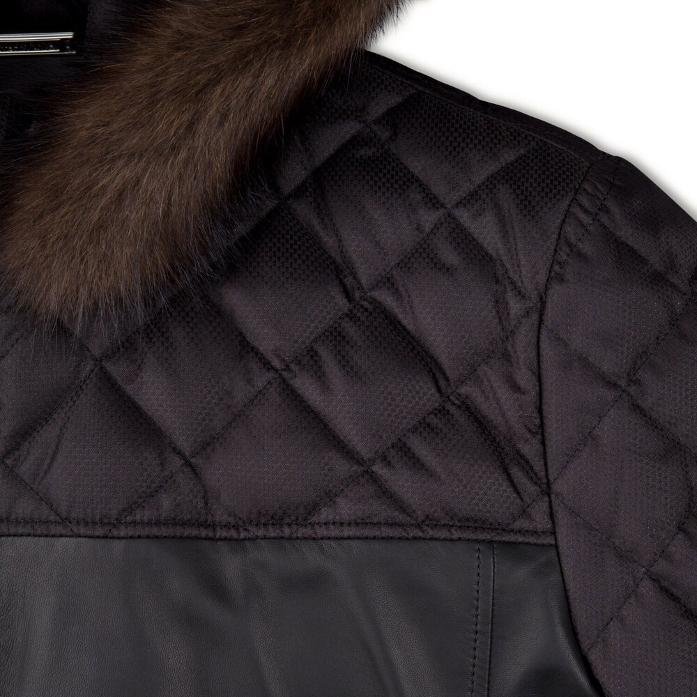 Hooded down and shearling blouson by STEFANO RICCI