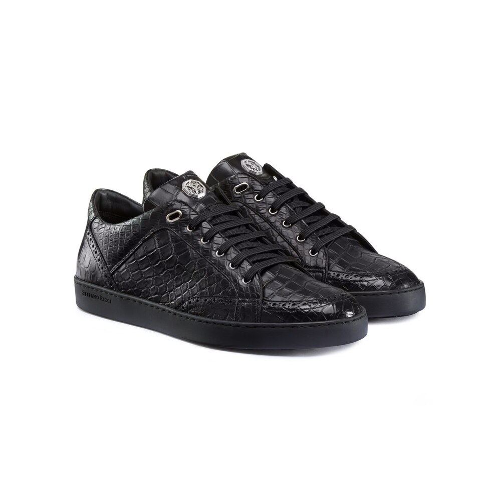 Matted Crocodile Leather Sneakers by STEFANO RICCI