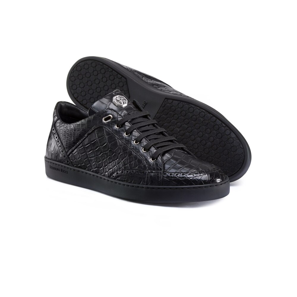 Matted Crocodile Leather Sneakers by STEFANO RICCI