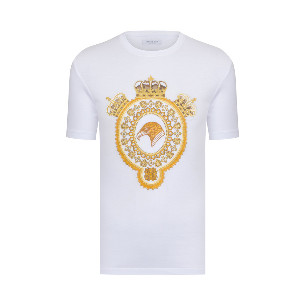 Crown motif crew neck T-shirt Colour: WHGD Size: XL