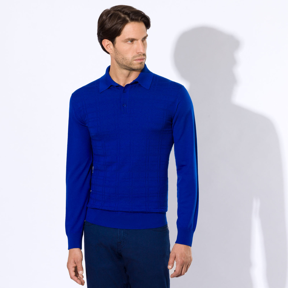 LONG SLEEVED THREE BUTTON POLO by STEFANO RICCI