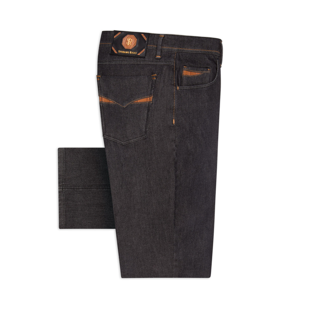 black slim fit tapered jeans