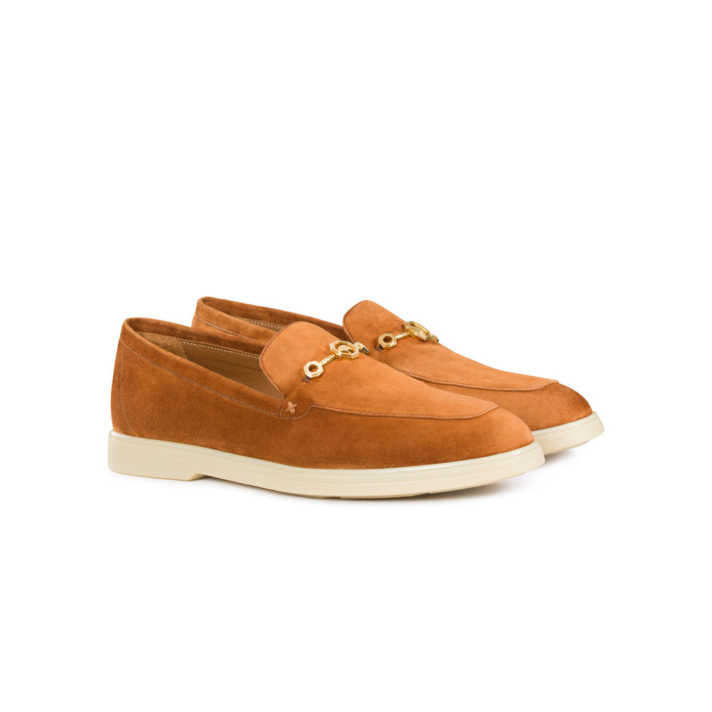 coloured suede loafers