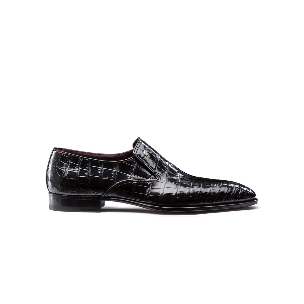 Diamante crocodile slip-on Oxford shoes Colour: N999 Size: 10