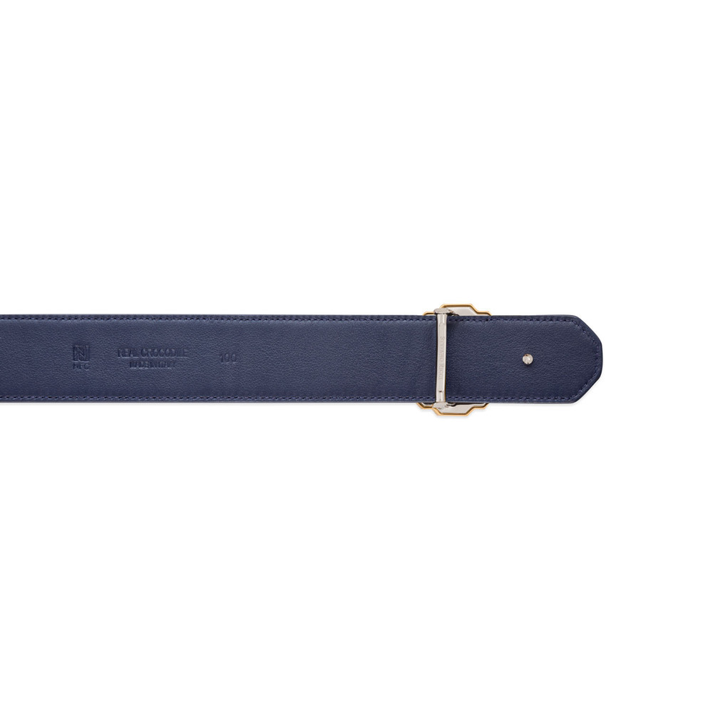 Navy Alligator Belt size 90 Made shops in Italy