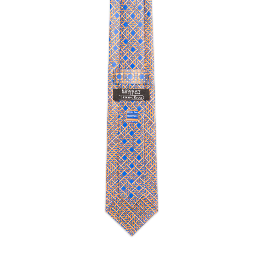 Stefano Ricci Italy Tie Geometric Brown Pink Luxury Necktie Silk good L5 New XL 61