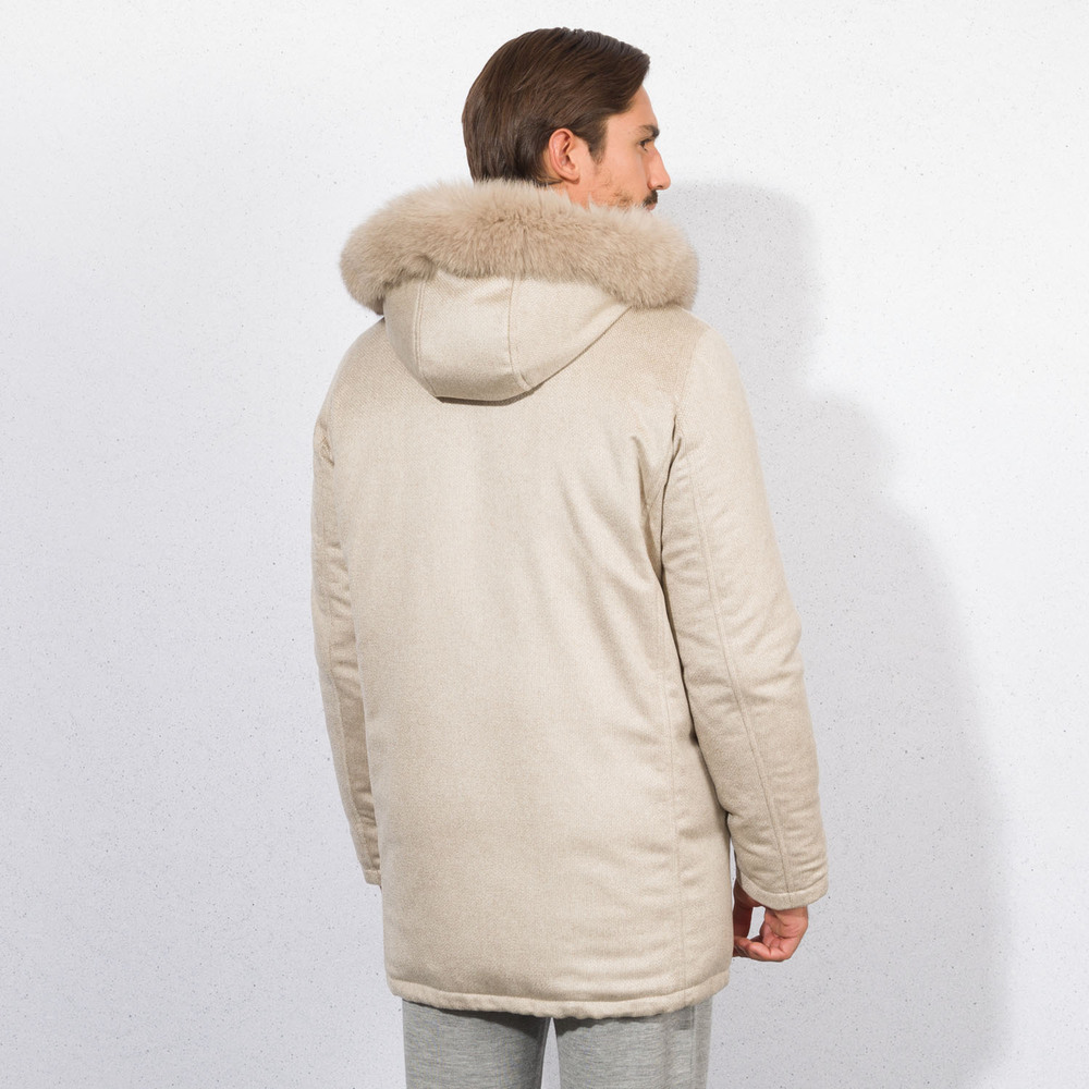 Hooded down and shearling blouson by STEFANO RICCI