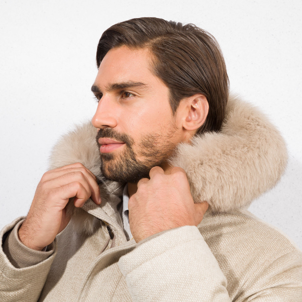 Hooded down and shearling blouson by STEFANO RICCI