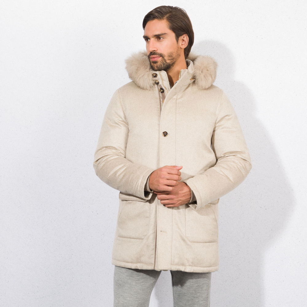 Hooded down and fox fur jacket by STEFANO RICCI | Shop Online