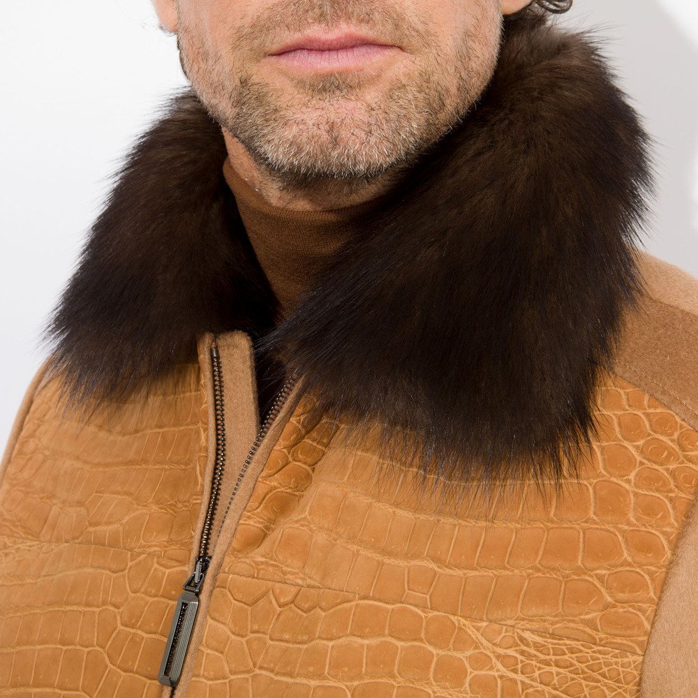 COAT WITH MINK FUR COLLAR by STEFANO RICCI