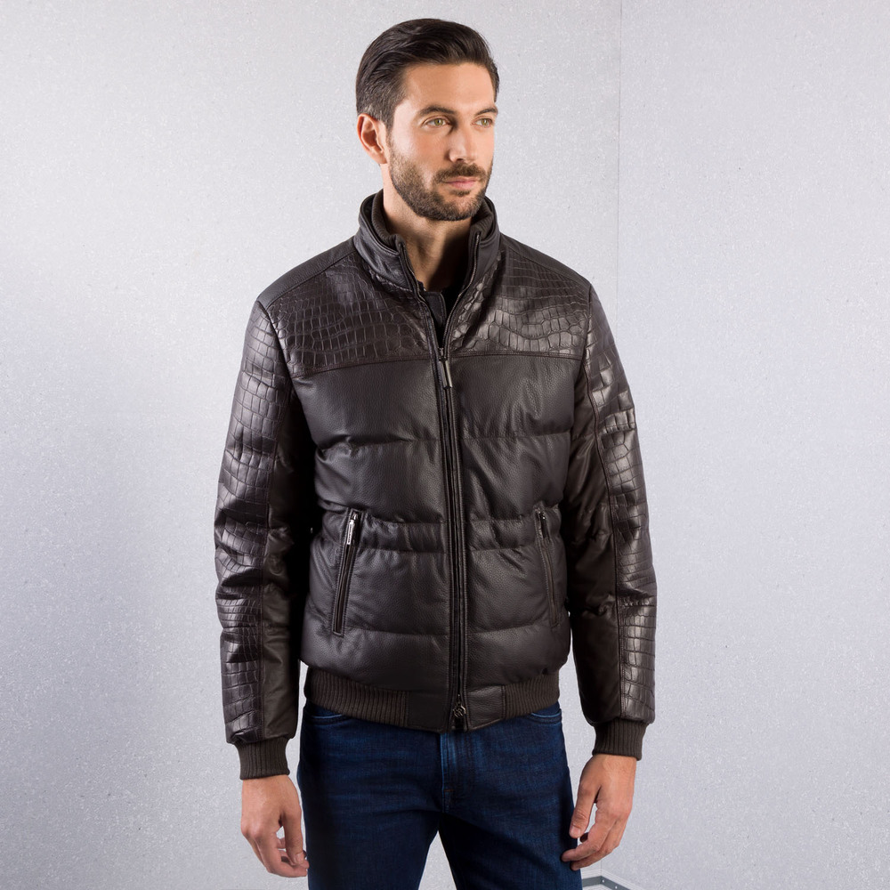 Crocodile and lambskin leather blouson by STEFANO RICCI | Shop Online