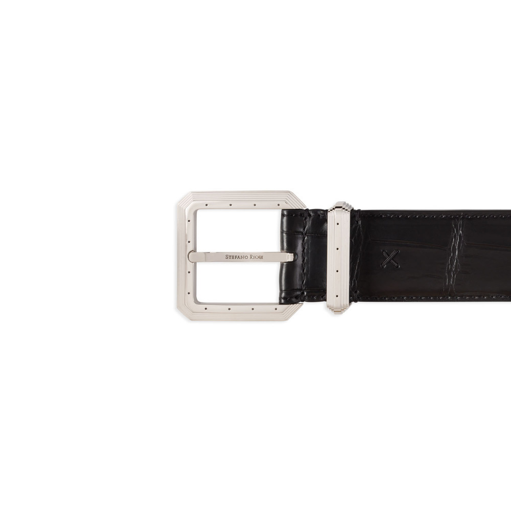 Matted crocodile leather belt by STEFANO RICCI