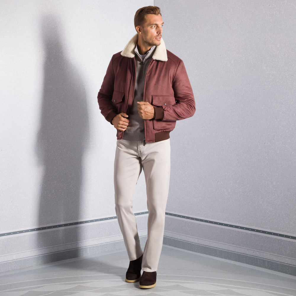 Hooded down and shearling blouson by STEFANO RICCI