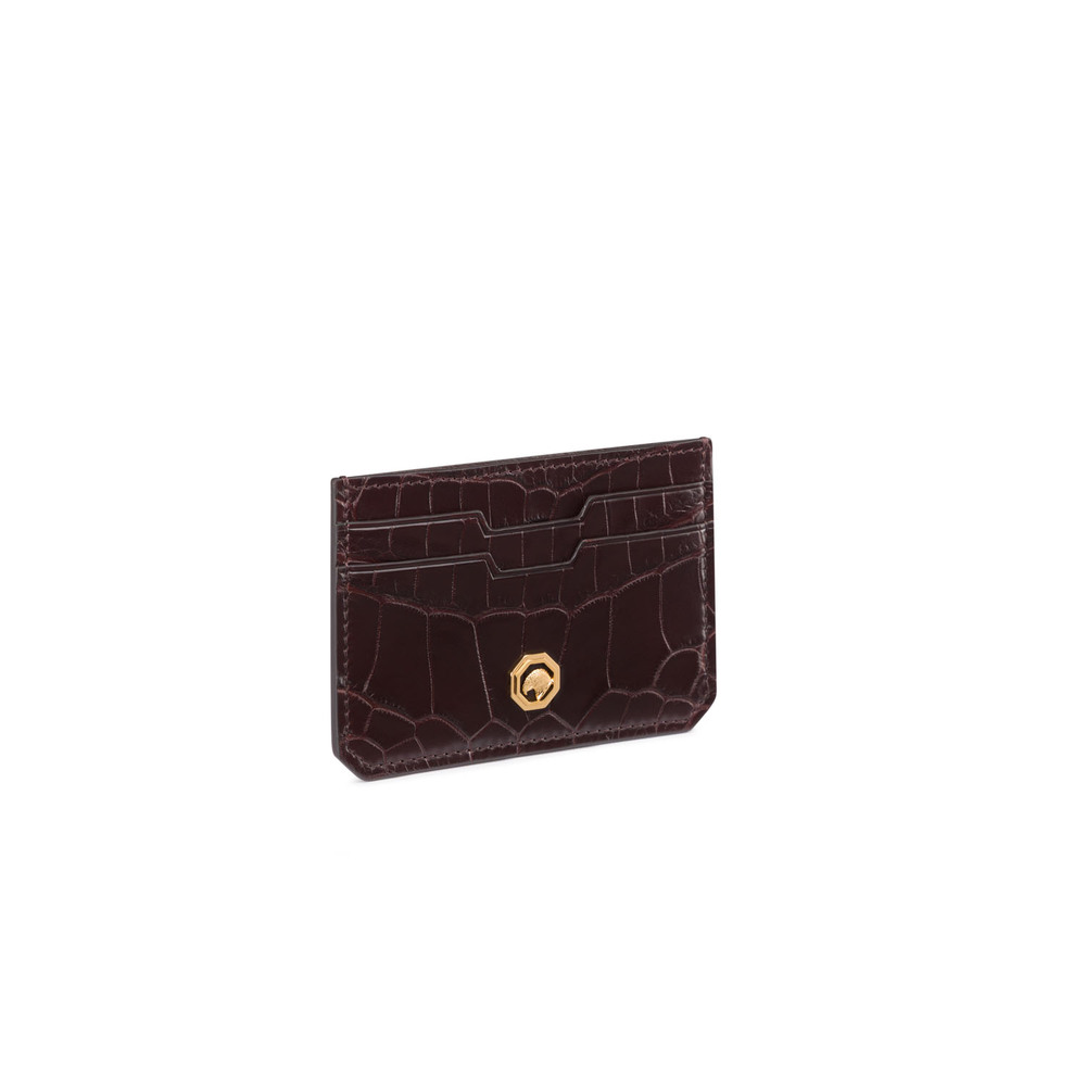 Brown crocodile card holder - Luxury leathergoods