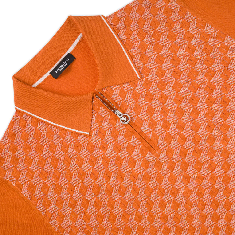 Knit short sleeve zip polo by STEFANO RICCI | Shop Online