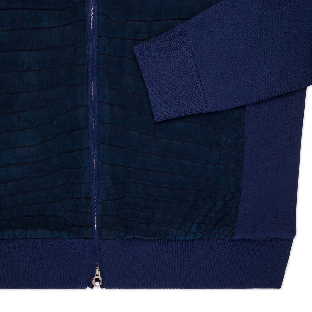 Silk, cotton and crocodile leather blouson by STEFANO RICCI Silk, cotton and crocodile leather blouson by STEFANO RICCI