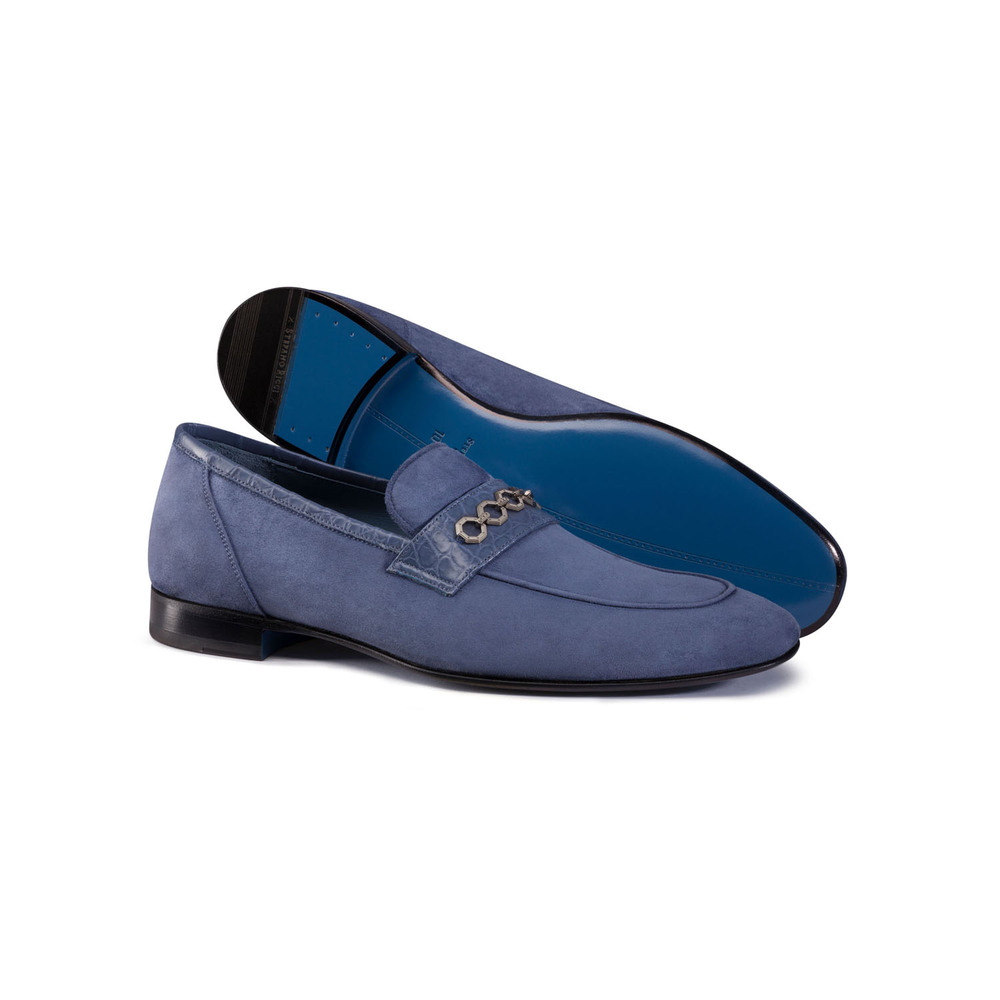 Suede and matted crocodile loafers STEFANO RICCI | Shop Online